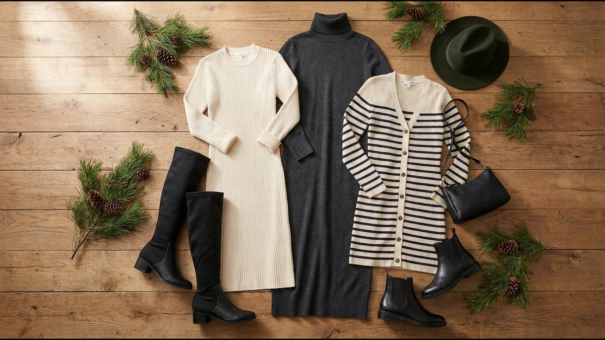 Sweater Dresses With Boots: Easy Holiday Outfit Formulas
